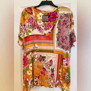 Johnny Was Romantic Short Sleeve Tee SZ XXL